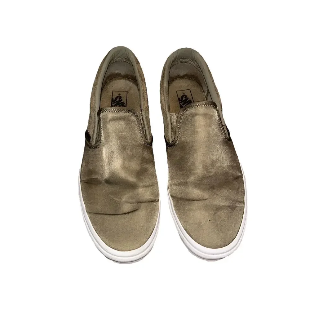 Vans Off the Wall‎ Green Slip On Mens Sz 12 Women's Sz 10 Shoes, Skater Leather